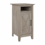 Bush Furniture Key West 16inW Small Storage Cabinet With Door, Washed Gray, Standard Delivery