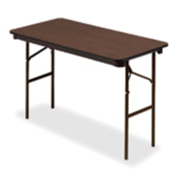 Iceberg Economy Rectangle Folding Table, Walnut/Charcoal Gray