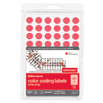 Office Depot Brand Removable Round Color-Coding Labels, OD98801, 1/2in Diameter, Red Glow, Pack Of 840