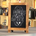 Flash Furniture Canterbury Tabletop Magnetic Chalkboard Sign With Metal Scrolled Legs, 9-1/2in x 14in, Torched Brown