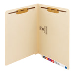 Smead End-Tab Folders With 2 Fasteners, Straight Cut, Letter Size, Manila, Box Of 50