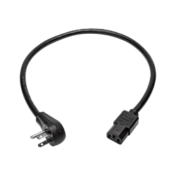 Eaton Tripp Lite Series Computer Power Cord, Right-Angle NEMA 5-15P to C13 - Heavy-Duty, 15A, 125V, 14 AWG, 2 ft. (0.61 m), Black - Power cable - NEMA 5-15P right-angled to power IEC 60320 C13 - 125 V - 15 A - 2 ft - black - North America