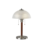 Adesso Lexington Table Lamp, Satin Steel/Frosted