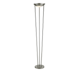 Adesso Odyssey Torchiere Floor Lamp, 71inH, Frosted White Shade/Brushed Steel Base