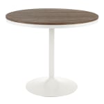 LumiSource Dakota Dining Table, 30-1/2inH x 36inW x 36inD, Brown/White