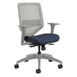 South Shore Flam Plastic Mid-Back Swivel Chair, White/Chrome