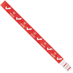 Tyvek Wristbands, "Drinking Age Verified", 3/4in x 10in, Red, Case Of 500