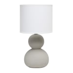 Simple Designs Stone Age Table Lamp, 15-7/16inH, White Shade/Taupe Base