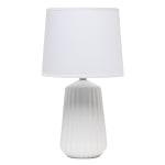 Simple Designs Pleated Base Table Lamp, 17-7/16inH, Off-White