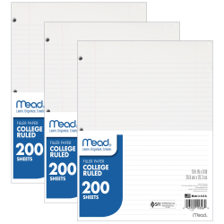 Avery Mini Binder Filler Paper, Fits 3-Ring/7-Ring Binders, 5-1/2in x 8-1/2in, College Ruled, Pack of 100 Sheets