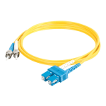 C2G 1m SC-ST 9/125 Duplex Single Mode OS2 Fiber Cable TAA - Yellow - 3ft - Patch cable - TAA Compliant - SC single-mode (M) to ST single-mode (M) - 1 m - fiber optic - duplex - 9 / 125 micron - OS1 - yellow