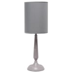 Simple Designs Traditional Candlestick Table Lamp, 22-3/4inH, Gray Shade/Gray Wash Base