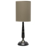 Simple Designs Traditional Candlestick Table Lamp, 22-3/4inH, Tan Shade/Oil-Rubbed Bronze Base