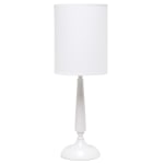 Simple Designs Traditional Candlestick Table Lamp, 22-3/4inH, White Shade/White Base