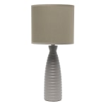 Simple Designs Alsace Bottle Table Lamp, 20-1/4inH, Taupe