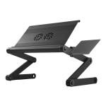 WorkEZ Adjustable Height Tilt Ergonomic Laptop Stand, Cool Black