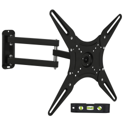 Mount-It! Full-Motion Wall Mount For 23 - 55in TVs, 9inH x 9inW x 2-13/16inD, Black