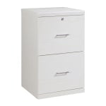 Office Star Alpine 17inD Vertical 2-Drawer File Cabinet With Lockdowel Fastening System, White