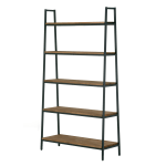 Glamour Home Ailis 72inH 5-Shelf Etagere Bookcase, Brown