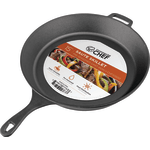 Commercial Chef 15in Cast Iron Skillet, Black