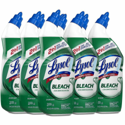 Lysol Bleach Toilet Bowl Cleaner - 24 fl oz (0.8 quart)Bottle - 9 / Carton - Blue