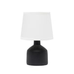 Simple Designs Mini Bocksbeutal Concrete Table Lamp, 9-7/16in, White Shade/Black Base