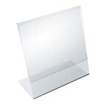 Azar Displays Acrylic Horizontal/Vertical L-Shaped Sign Holders, 5inH x 5inW x 3inD, Clear, Pack Of 10 Holders