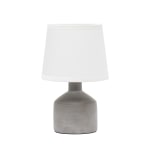 Simple Designs Mini Bocksbeutal Concrete Table Lamp, 9-7/16in, White Shade/Gray Base