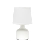 Simple Designs Mini Bocksbeutal Concrete Table Lamp, 9-7/16in, White Shade/Off White Base