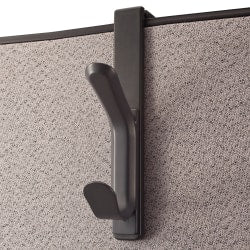 Office Depot Brand Cubicle Coat Hook, 1-3/10inH x 4-3/4inW x 7-7/8inD, Charcoal