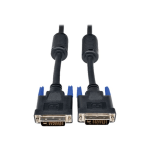 Eaton Tripp Lite Series DVI-I Dual Link Digital and Analog Monitor Cable (DVI-I M/M), 15 ft. (4.57 m) - DVI cable - dual link - DVI-D (M) to DVI-D (M) - 15 ft - molded, thumbscrews - black