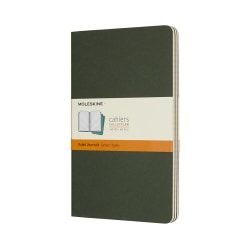 Moleskine Cahier Journals, 5in x 8-1/4in, Ruled, 80 Pages, Myrtle Green, Pack Of 3 Journals