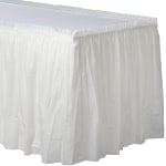 Amscan Plastic Table Skirts, Frosty White, 21' x 29in, Pack Of 2 Skirts