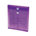 Smead Poly Envelopes With String-Tie Closure, 1 1/4in Expansion, Letter Size, 8 1/2in x 11in, Purple, Pack Of 5 Envelopes