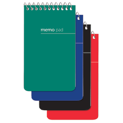 Office Depot Brand Wirebound Side-Opening Memo Books, 3in x 5in, College Ruled, 60 Sheets, Assorted Colors (No Color Choice), Pack Of 3