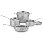 Cuisinart Triple Ply 7-Piece Cookware Set, Silver