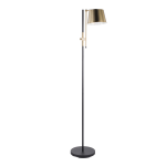 Lumisource Metric Industrial Floor Lamp, Black/Antique Brass