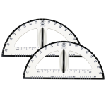 Learning Advantage Dry-Erase Magnetic Protractors, 19in, White/Black, Set Of 2