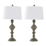 LumiSource Morocco Contemporary Table Lamps, 30inH, Off-White Shade/Acid Paloma Base, Set Of 2 Lamps