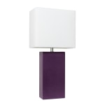 Lalia Home Lexington Table Lamp, 21inH, White/Eggplant Purple