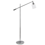 Lalia Home Swing-Arm Floor Lamp, 56inH, Clear Shade/Chrome Base