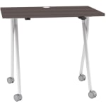 Boss Office Products 36inW Flip-Top Folding Training Table, Driftwood/Silver