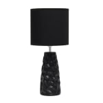 Simple Designs Sculpted Ceramic Table Lamp, 17-1/2inH, Black Shade/Black Base