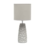 Simple Designs Sculpted Ceramic Table Lamp, 17-1/2inH, Gray Shade/Gray Base