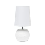 Simple Designs Studded Texture Ceramic Table Lamp, 11-3/8inH, White Shade/White Base