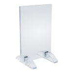 Azar Displays Dual-Stand Vertical/Horizontal Acrylic Sign Holders, 6inH x 4inW x 3-1/2inD, Clear, Pack Of 10 Holders