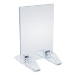 Azar Displays Dual-Stand Vertical/Horizontal Acrylic Sign Holders, 5inH x 3inW x 3-1/2inD, Clear, Pack Of 10 Holders