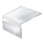 Azar Displays Acrylic Shelf Sign Holders, 3-1/2inH x 5-1/2inW x 8inD, Clear, Pack Of 10 Holders