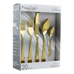 MegaChef Gibbous Stainless-Steel 20-Piece Flatware Utensil Set, Gold