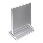 Azar Displays Acrylic Vertical Top-Load Sign Holders, 7inH x 5-1/2inW x 3inD, Clear, Pack Of 10 Holders